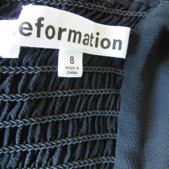 REFORMATION Black Maxi Adjustable Straps Back Zip 8 Dinner Holiday Party Dress - Picture 4 of 6